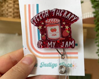 Speech Therapy Is My Jam Badge Reel, Speech language pathologist gift, SLP Medical Badge Reel, Slp badge holder, future slp, med slp