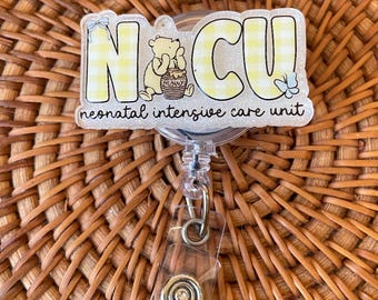 Bear NICU Nurse Badge Reel, Gift for Neonatal ICU Nurse, Neonatal Intensive Care Unit Nurse Badge Reel, Nicu Rn, Nicu Tech Grad, Nicu NP