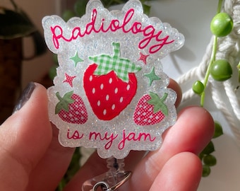 Radiology Badge Reel Radiology Is My Jam Rad Tech Badge Holder Retractable ID Badge Clip X-Ray Tech Gift CT MRI Technologist Nuc Med Ir