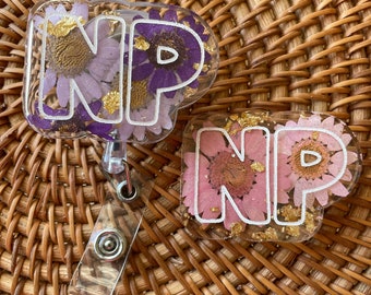 NP Badge Reel for Nurse Practitioner, Gift for NP, Np Student Badge Reel, Nurse Practitioner Badge Reel, Rn Daisy Retractable Badge