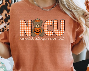 Halloween NICU Shirt Pumpkin Nicu Nurse Shirt Neonatal Intensive Care Unit Comfort Colors Tee Neonatal ICU Nurse Shirt Nicu Crew Tshirt RN