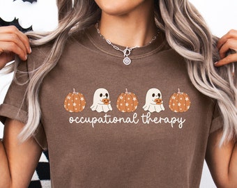 Occupational Therapy Halloween Shirt, Comfort Colors OT shirt halloween, Spooky OTA COTA Tees, Pumpkin Occupational Therapist Tee