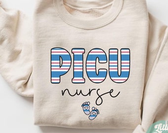 PICU Nurse Sweatshirt Swaddle, Blanket Pediatric Intensive Care Unit Nurse Sweater, Gift for PICU Nurse, Peds ICU Unit Nursing Crewneck