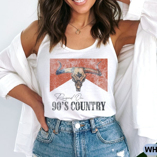 raised on 90s country tank distressed country lover gift 90s country fan tank top nashville girls weekend tank country concert tank top