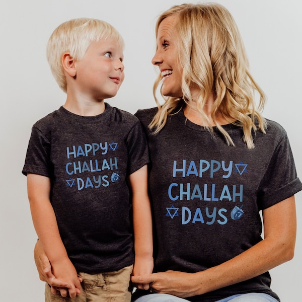 Happy Challah Days Shirt, Family Hanukkah Tee, Funny Hanukkah Shirt, Gift for Hanukkah, Jewish Holiday T-Shirt, Star of David TShirt