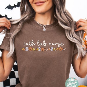 Cath Lab Nurse Halloween Shirt, Spooky Cath Lab Tshirt, Cardiac Nurse Halloween T-Shirt, Fall Cath Lab RN Tee, Pumpkin Cardiology Nurse