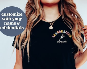 Personalized Sonographer shirt Retro Ultrasound Tech Gift Sonography T-Shirt, Sonographer Graduation Ultrasound Tech RDMS RVT Tshirt