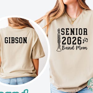 Band Mom Shirt Clarient Band Dad 2026 Band Mom 2026 Proud Parents of a Senior TShirt Class of 2026 Custom Marching Band Crew Tees