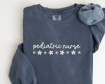 Pediatric Nurse RN Comfort Colors Sweatshirt, Peds Nurse Crewneck Sweater, Peds Er Nurse Shirt, Picu Nurse Sweatshirt, Nurse Practitioner