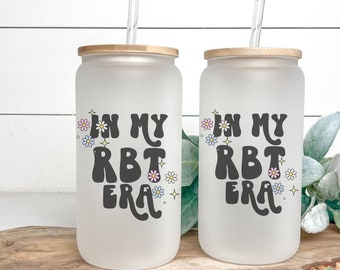 RBT coffee tumbler, in my RBT era cup, gift for registered behavior technician, rbt glass can, behavior tech mug, Aba Tumbler iced coffee