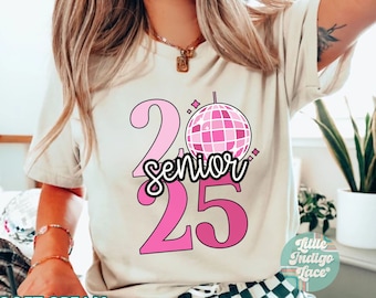 Disco Senior 2025 shirt Groovy Senior Grad 2025 tshirt Retro High School Senior t-shirt Class of 2025 senior tee oversized t shirt