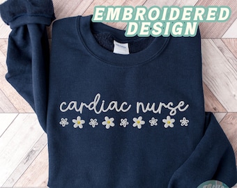 Embroidered Nurse Sweatshirt, Custom Nursing Grad Sweater, Personalized RN Sweatshirt, Graduation Gift, Nicu Er Icu Peds, Cardiac Nurse