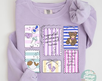 NICU Nurse Stamp Sweatshirt, Neonatal ICU Nurse Sweater, Gift for Neonatal Intensive Care Unit Nurse Grad, NICU Crewneck, Nicu Rn Tee