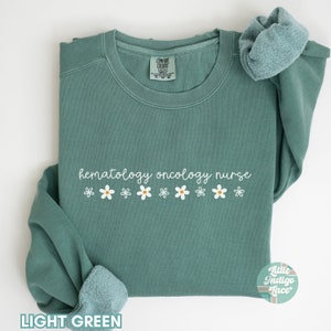 Minimal Hematology Oncology Nurse Sweatshirt, Hem Onc RN Sweatshirt, Gift for Hem-Onc Nurse, Oncology Unit Nurse Sweater, Peds Hem Onc