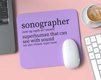 Ultrasound technologist mouse pad, rectangle mouse pad for sonography student, ultrasound tech grad gift, sonographer definition mouse pad