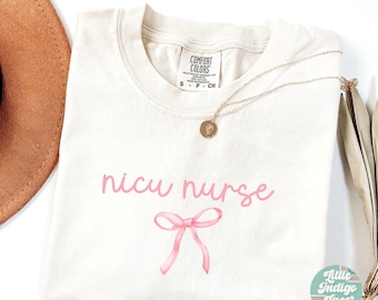 Coquette Nicu Nurse Shirt, Bow Neonatal ICU Nurse TShirt, Neonatal Intensive Care Unit Nursing Tee, Nicu Nurse T-Shirt, Gift for Nicu Rn
