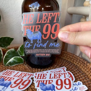 Lamb Christian Stickers, Waterproof Sticker for Bible, Jesus Sticker, Faith Scripture Sticker, He Left the 99 to Find Me Sticker for Laptop image 3