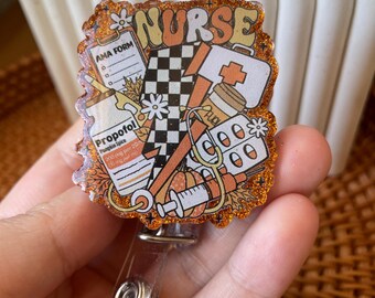 Fall Nurse Badge Reel, Gift for RN, NICU Nurse Badge Reel, Peds Badge, Er Nurse Badge Reel, Icu Funny Badge, Crna Pacu Or Badge Reels, Cma