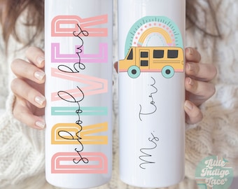 School Bus Driver Tumbler Personalized Appreciation Gift Custom Bus Driver Tumbler Thank You Gift for School Bus Driver Iced Coffee Cup 20oz