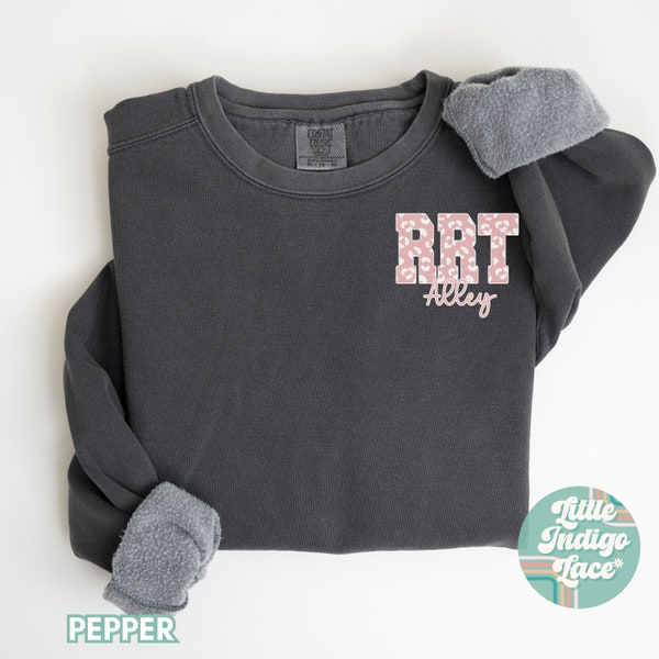 Personalized RRT Sweatshirt gift for Respiratory Therapist, Custom Respiratory Therapy Student Sweater, RT Crewneck Sweatshirt, Pulmonology