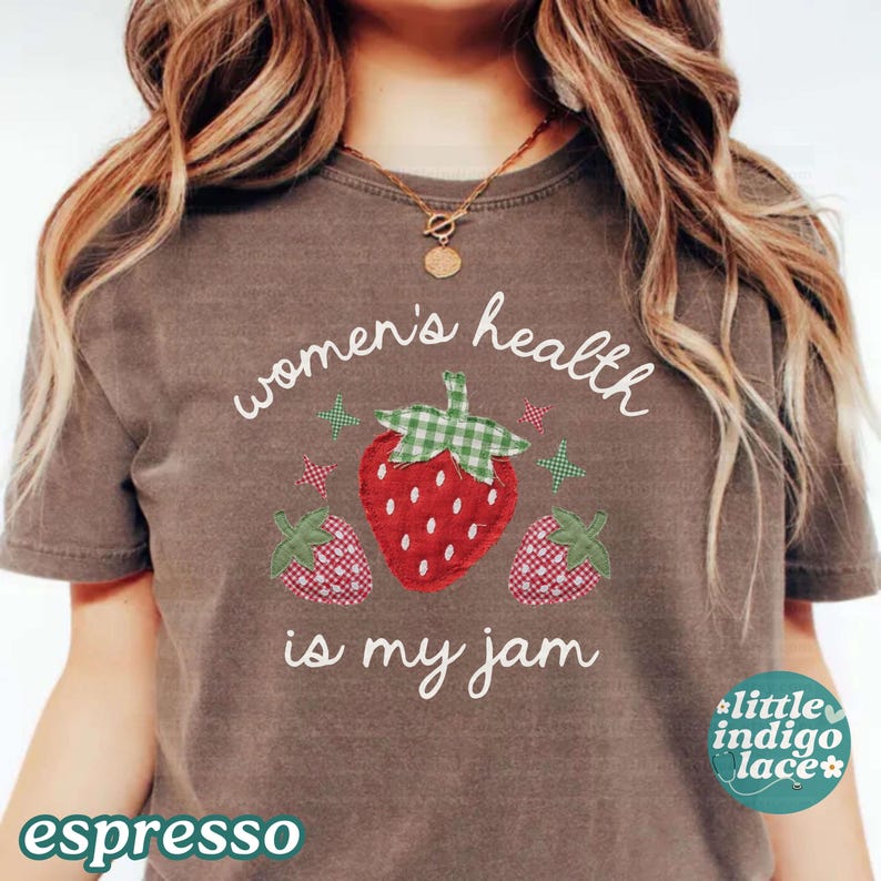 Women's Health Is My Jam Shirt Comfort Colors Faux Patchwork OBGYN Nurse WHNP Pelvic Floor PT Gift Mammo Tech Apparel Mfm Clinic T-Shirt image 5