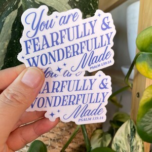 Christian Stickers, Waterproof sticker for Bible, Jesus Sticker, Faith Scripture Sticker, Bible Verse Sticker for Laptop Tumbler, Pslam 139 image 6