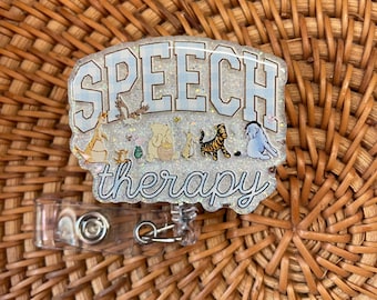 Blue SLP badge reel, Speech Language Pathologist gift, Communication is for Everyone, Speech Therapist Badge, Aac Therapy, SLPA Badge Reel