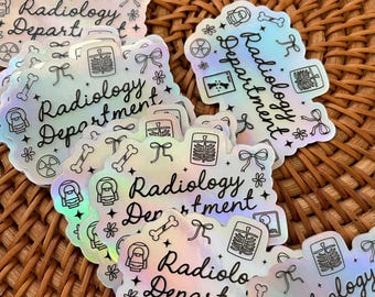 Coquette Radiology Waterproof Sticker for tumbler, gift for xray tech, rad technologist sticker, radiologist sticker, ct mri x-ray