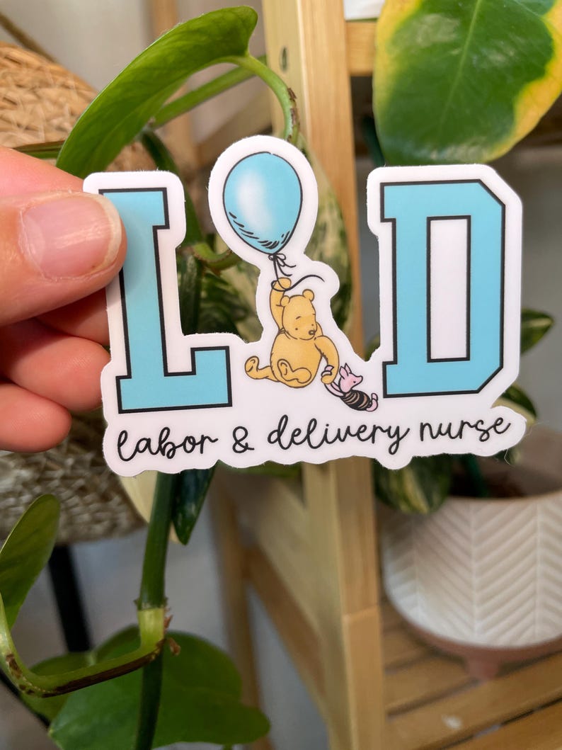 Pooh Labor and Delivery Nurse Sticker Cute L&D Nurse Sticker Pink ...