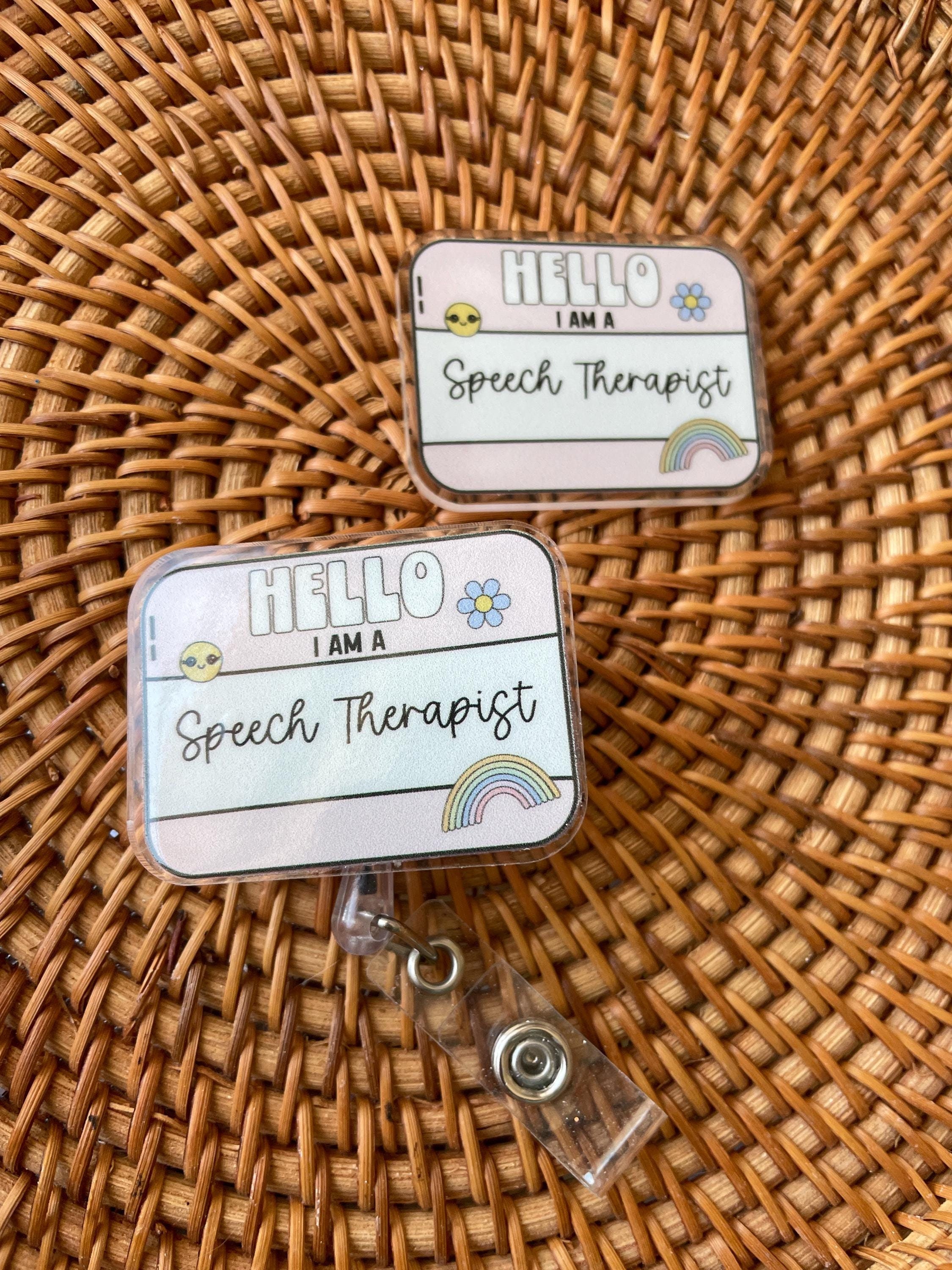 Slp Ribbons Speech Therapist Badge Reel, Med SLP Gift, SLP Badge Reel Retractable ...
