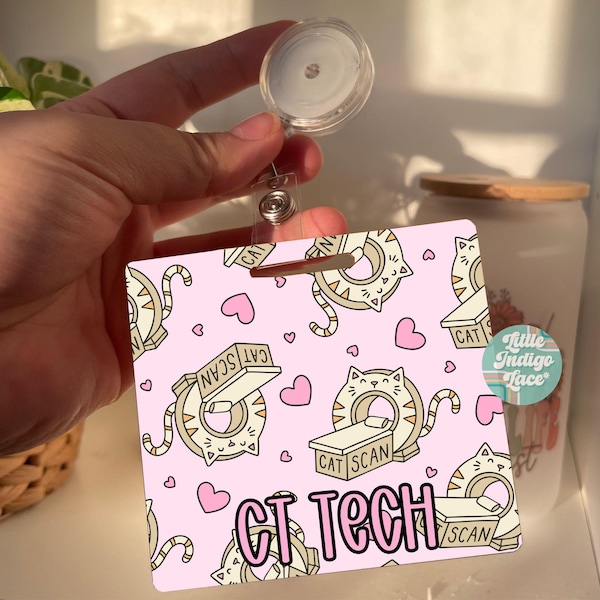 Funny CT Tech Badge Buddy Gift for CT Technologist Badge Holder Radiology Department Rad Tech Week Appreciation Catscan Student Badge Buddy