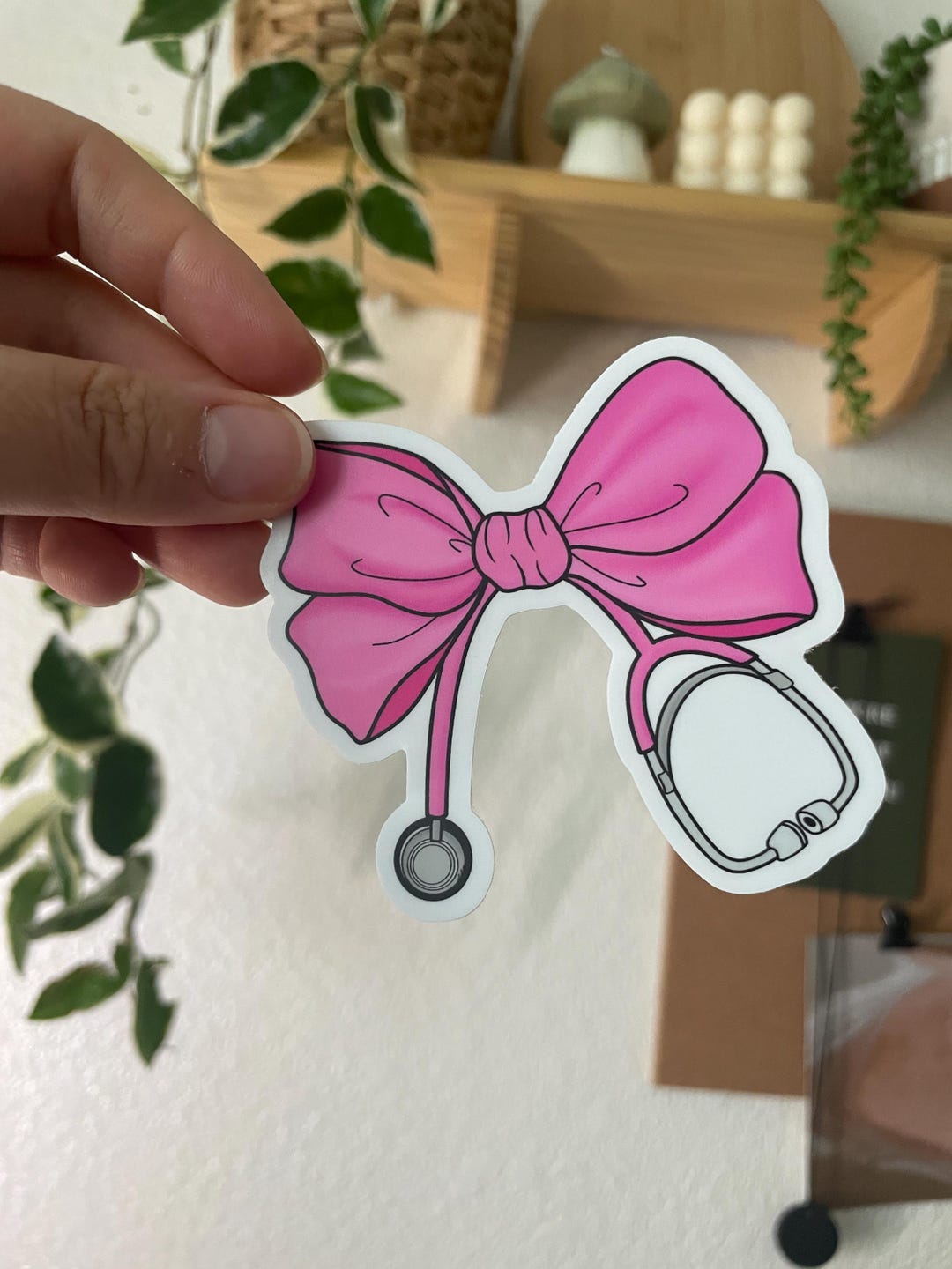 Coquette Stethoscope Bow Sticker, Pink Nursing Sticker, Nursing Student ...