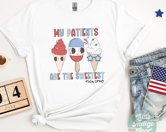 NICU 4th of July shirt Patriotic Fourth of July Neonatal ICU Nurse Tee Gift for Neonatal Intensive Care Unit RN Popsicle Nicu Tech T-Shirt