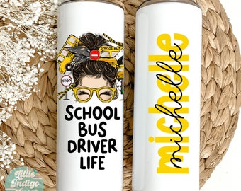 School Bus Driver Tumbler Personalized Appreciation Gift Custom Bus Driver Tumbler Thank You Gift for School Bus Driver Iced Coffee Cup 20oz