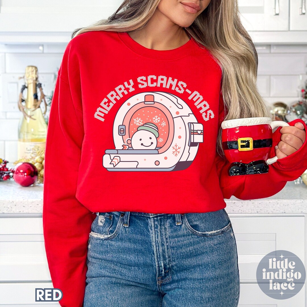Merry Scansmas Christmas Sweatshirt, Gift for CT Tech, MRI Tech Holiday