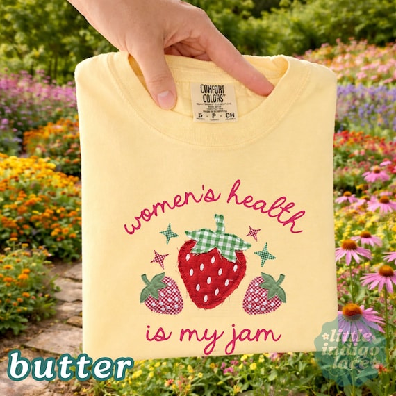 Women's Health Is My Jam Shirt Comfort Colors Faux Patchwork OBGYN Nurse WHNP Pelvic Floor PT Gift Mammo Tech Apparel Mfm Clinic T-Shirt