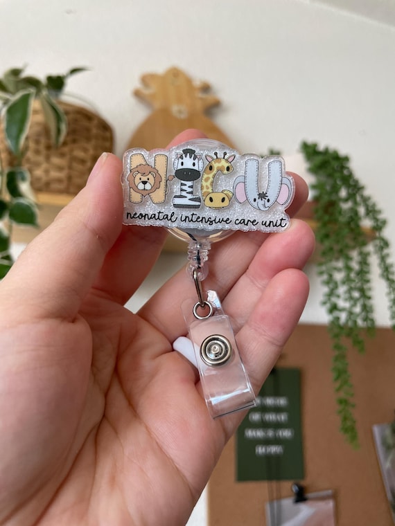 Safari NICU Nurse Badge Reel, Gift for Neonatal ICU Nurse, Neonatal Intensive Care Unit Nurse Badge Reel, Nicu Rn, Nicu Tech Grad, Nicu NP