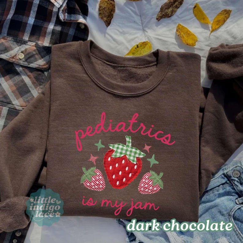 PEDS Is My Jam Sweatshirt Pediatrics Gift Pediatric Nurse Crewneck Faux Patchwork PICU Sweater Children's Hospital Healthcare Shirt image 5