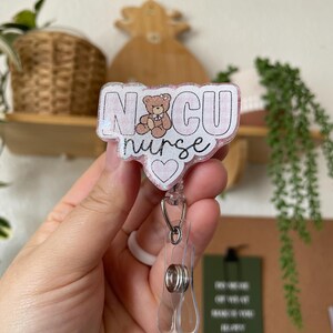 Gingham NICU Nurse Badge Reel, Gift for Neonatal ICU Nurse, Bear Neonatal Intensive Care Unit Nurse Badge Reel, Nicu Rn, Nicu Tech Grad image 8