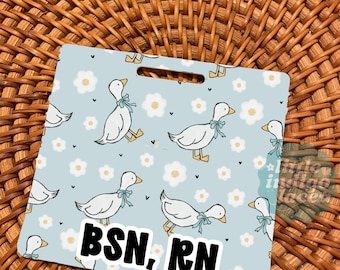 Cute Goose PEDS Nurse Badge Buddy Gift for Pediatric Rn NICU Nurse Badge Holder Buddy Neonatal Icu Intensive Care Unit Pedi Hem Onc ID