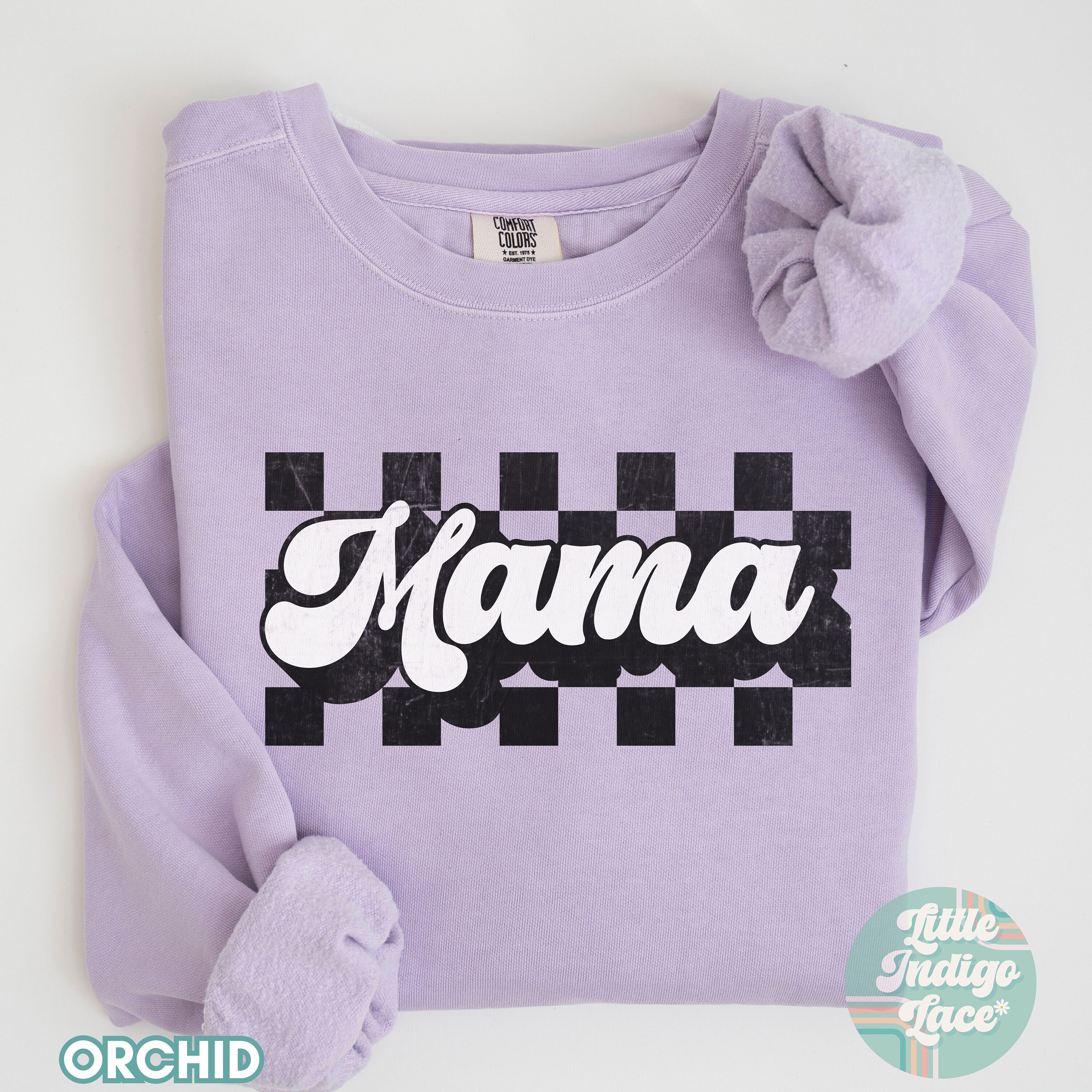 Checkered Mama Sweater, Retro Mama Sweater, Mom Sweatshirts