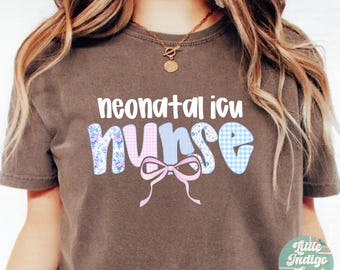 Coquette NICU Shirt Comfort Colors Nicu Nurse Shirt Gift for Neonatal Intensive Care Unit RN Grad Preppy Neonatal ICU Tee Nurse Practitioner