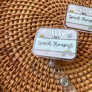 Slp Ribbons Speech Therapist Badge Reel, Med SLP Gift, SLP Badge Reel Retractable ...