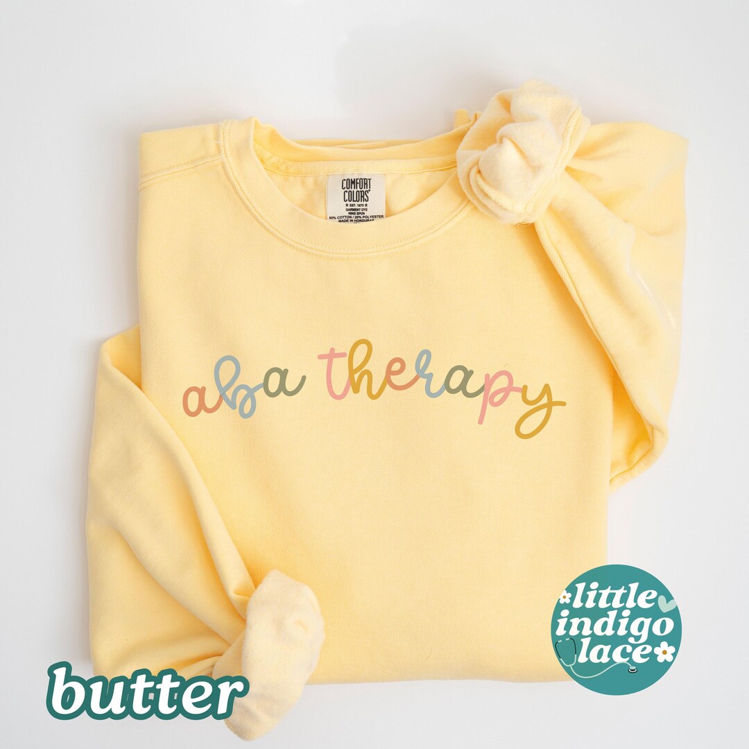 ABA Therapy Sweatshirt, Comfort Colors Behavior Therapist Crewneck, RBT ...