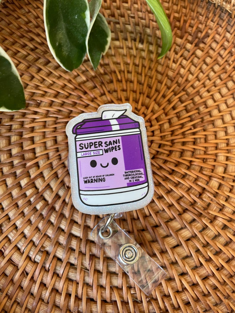 Sanitary Cloth Badge Reel Sanitizer Cloth Badge Gift for Nurse Registered Nurse Sani Cloth Medical Assistant Badge ICU Med Surg Aid Tech Cma image 6