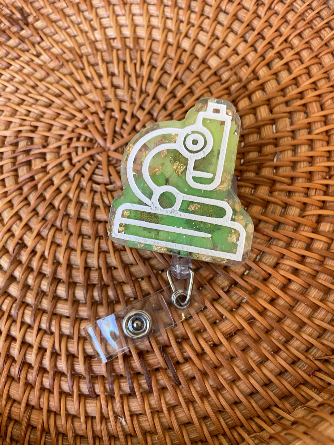 Microscope Lab Tech Badge Reel Gift for Laboratory Technician, Medical