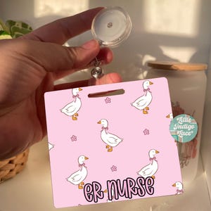 Coquette Goose Xray Badge Buddy Holder, Gift for Registered Nurse, NICU Nurse Badge, Pediatric Unit Badge Backer, Ped RN CCMA Er Icu