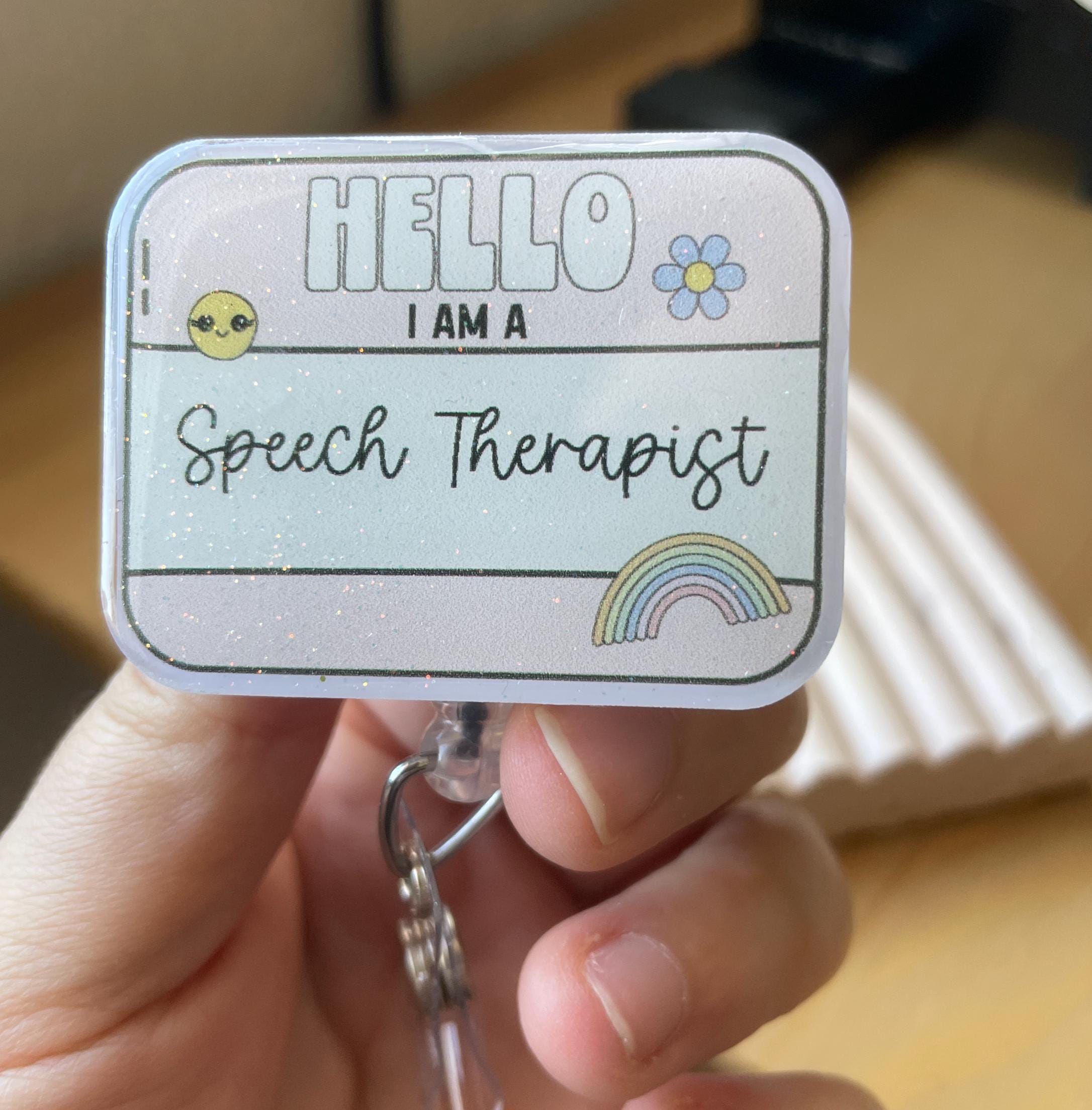 Slp Ribbons Speech Therapist Badge Reel, Med SLP Gift, SLP Badge Reel Retractable ...