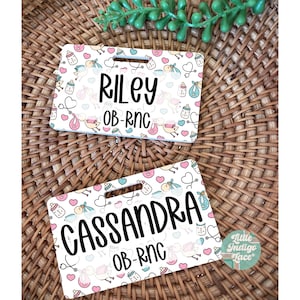 Custom L&D Badge Name Tag, Personalized Name Tag, NICU Nurse Badge Accessory, Pediatric Unit Badge Backer, Labor and Delivery, Mother Baby