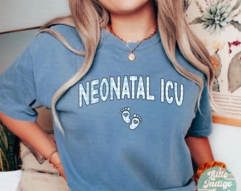 Gingham NICU Nurse Shirt Comfort Colors Gift for Neonatal ICU Grad Baby Feet Neonatal Intensive Care Unit Rn T-Shirt Nicu Tee Nicu Tech
